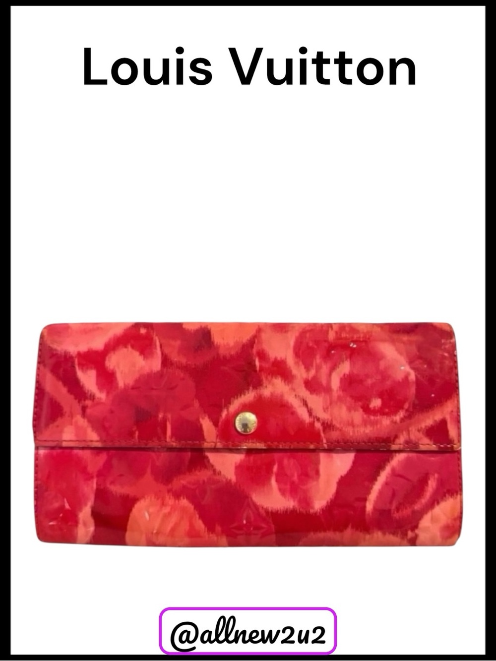 Louis Vuitton Rare Ltd Edition Vernis Ikat Rose Pattern Pinks Wallet